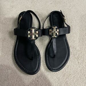 Tory Burch Black Leather Sandals